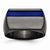 Black Titanium Polished Blue Anodized Stripe Ring