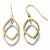 10K Two-tone Shepherd Hook Dangle Earrings