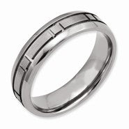 Titanium Square Design 6mm Brushed and Polished Wedding Band