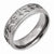 Titanium Wave Design 7mm Ridged Edge Satin and Polished Wedding Band