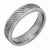 Titanium Ridged Edge Basket Weave Design 6mm Satin and Polished Wedding Band