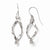 10K White Gold Polished Shepherd Hook Dangle Earrings