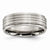 Titanium Ridged Edge with Sterling Silver Inlay 7mm Polished & Brushed Wedding Band