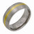 Titanium & 14k Gold Inlay 8mm Brushed Wedding Band