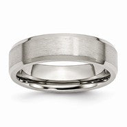 Titanium Beveled Edge 6mm Brushed and Polished Wedding Band