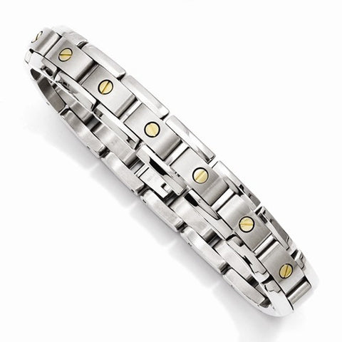 Titanium with 14K Gold Inlay Accent Bracelet