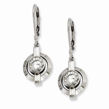 Titanium CZ Leverback Earrings