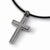 Titanium Leather Cord Cross Necklace