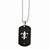 Titanium Black Ip-Plating Fleur De Lis Dog Tag Necklace