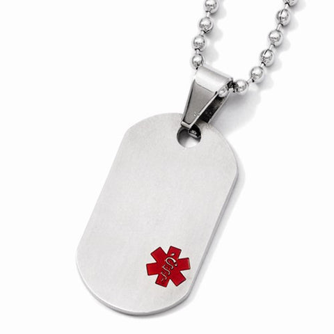 Titanium Medical Jewelry Dog Tag Pendant Necklace