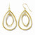 10k Yellow Gold Polished & Textured Shepherd Hook Dangle Earrings