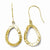 10k Yellow Gold Textured Shepherd Hook Dangle Earrings