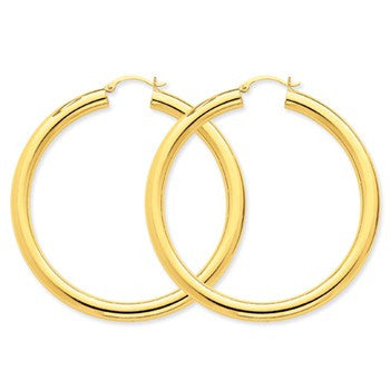 14k Yellow Gold Polished 5mm Lightweight Hoop Earrings