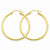 14k Yellow Gold Satin Diamond-cut 2mm Round Tube Hoop Earrings