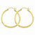 14k Yellow Gold Satin Diamond-cut 2mm Round Tube Hoop Earrings