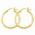 14k Yellow Gold Satin Diamond-cut 2mm Round Tube Hoop Earrings