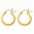 14k Yellow Gold Satin Diamond-cut 2mm Round Tube Hoop Earrings