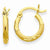 14k Yellow Gold Satin Diamond-cut 2mm Round Tube Hoop Earrings