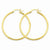14k Yellow Gold Satin Diamond-cut 2mm Round Tube Hoop Earrings