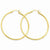 14k Yellow Gold Satin Diamond-cut 2mm Round Tube Hoop Earrings