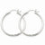 14k White Gold Diamond-cut 2mm Round Tube Hoop Earrings