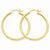 14k Yellow Gold Diamond-cut 2mm Round Tube Hoop Earrings