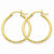 14k Yellow Gold Diamond-cut 2mm Round Tube Hoop Earrings