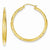 14k Yellow Gold Satin Diamond-cut 2.5mm Round Hoop Earrings