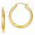 14k Yellow Gold Satin Diamond-cut 2.5mm Round Hoop Earrings