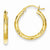14k Yellow Gold Satin Diamond-cut 2.5mm Round Hoop Earrings