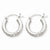 14k White Gold Diamond-cut 3mm Round Hoop Earrings