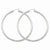14k White Gold Diamond-cut 3mm Round Hoop Earrings
