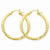 14k Yellow Gold Diamond-cut 3mm Round Hoop Earrings