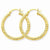 14k Yellow Gold Diamond-cut 3mm Round Hoop Earrings