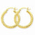 14k Yellow Gold Diamond-cut 3mm Round Hoop Earrings