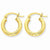 14k Yellow Gold Diamond-cut 3mm Round Hoop Earrings