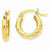 14k Yellow Gold Diamond-cut 3mm Round Hoop Earrings