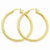 14k Yellow Gold Diamond-cut 3mm Round Hoop Earrings