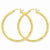 14k Yellow Gold Diamond-cut 3mm Round Hoop Earrings