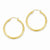 14k Yellow Gold Satin Diamond-cut 3mm Round Hoop Earrings