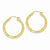 14k Yellow Gold Satin Diamond-cut 3mm Round Hoop Earrings