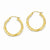 14k Yellow Gold Satin Diamond-cut 3mm Round Hoop Earrings