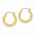 14k Yellow Gold Satin Diamond-cut 3mm Round Hoop Earrings