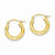 14k Yellow Gold Satin Diamond-cut 3mm Round Hoop Earrings