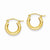 14k Yellow Gold Satin Diamond-cut 3mm Round Hoop Earrings