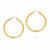 14k Yellow Gold Satin Diamond-cut 3mm Round Hoop Earrings