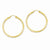 14k Yellow Gold Satin Diamond-cut 3mm Round Hoop Earrings