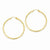 14k Yellow Gold Satin Diamond-cut 3mm Round Hoop Earrings