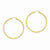 14k Yellow Gold Satin Diamond-cut 3mm Round Hoop Earrings