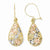 10k Yellow Gold with White & Rose Rhodium Diamond-cut Dangle Earrings